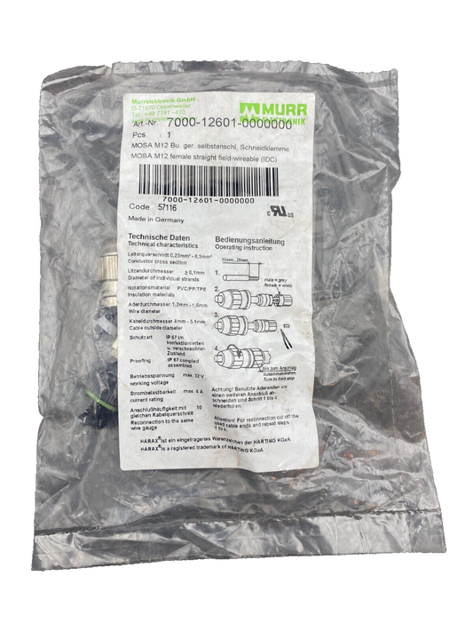 MURR ELEKTRONIK 7000-12601-0000000 MOSA M12 FEMELLE