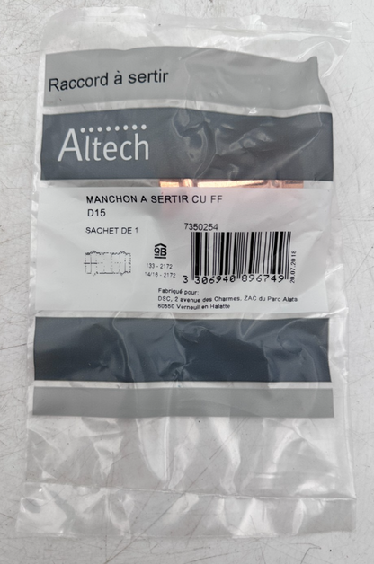 ALTECH 7350254 MANCHON A SERTIR CU FF D15 x10pc