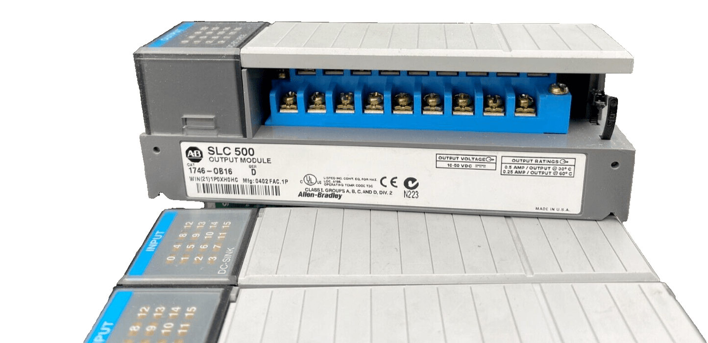 ALLEN BRADLEY SLC 500 1746 - P2+ 1747 - L542 + 1747 - SDN + 1746 - IB16 + 1746 - 0B16 - KLR Automation