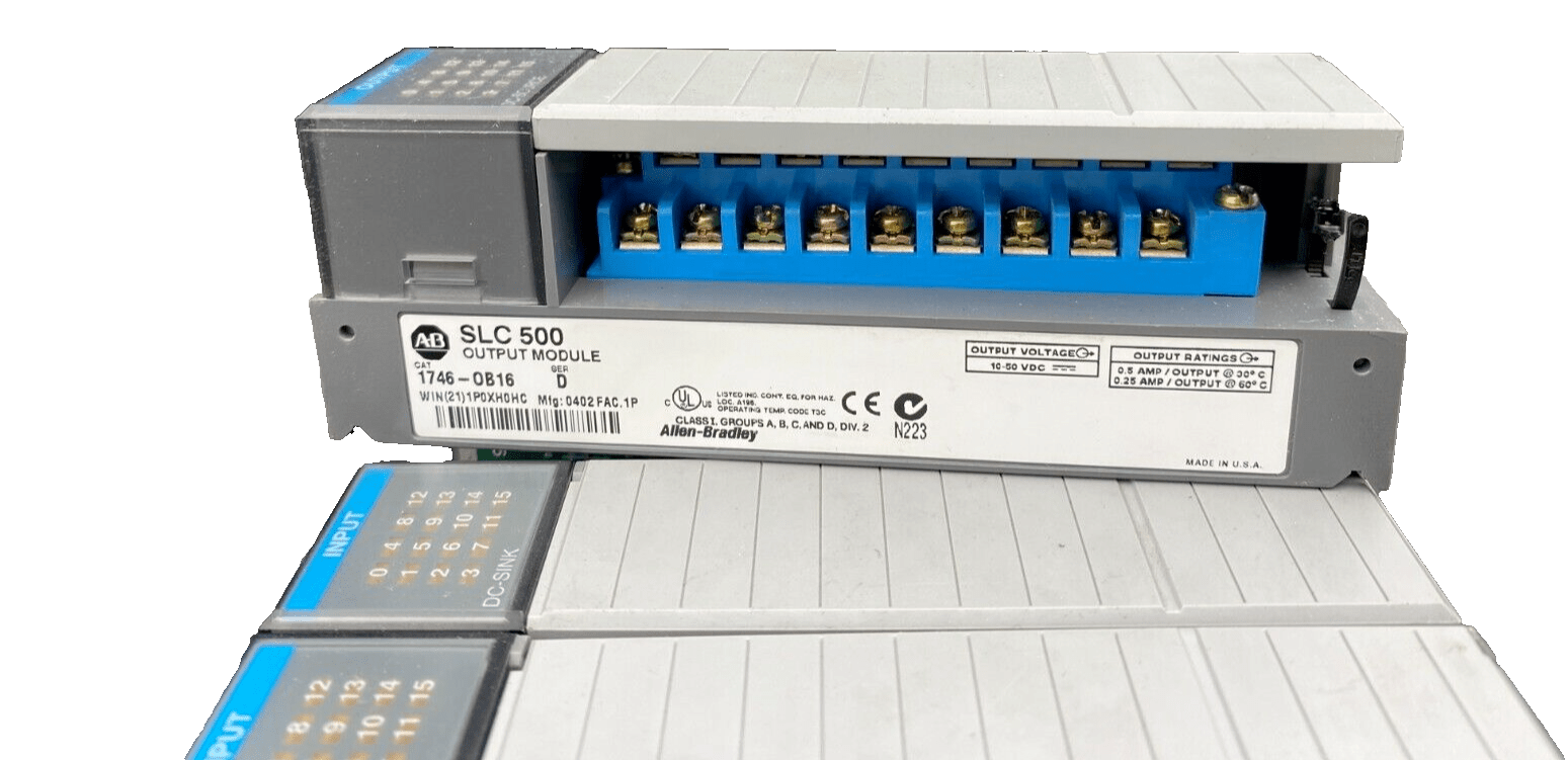 ALLEN BRADLEY SLC 500 1746 - P2+ 1747 - L542 + 1747 - SDN + 1746 - IB16 + 1746 - 0B16 - KLR Automation