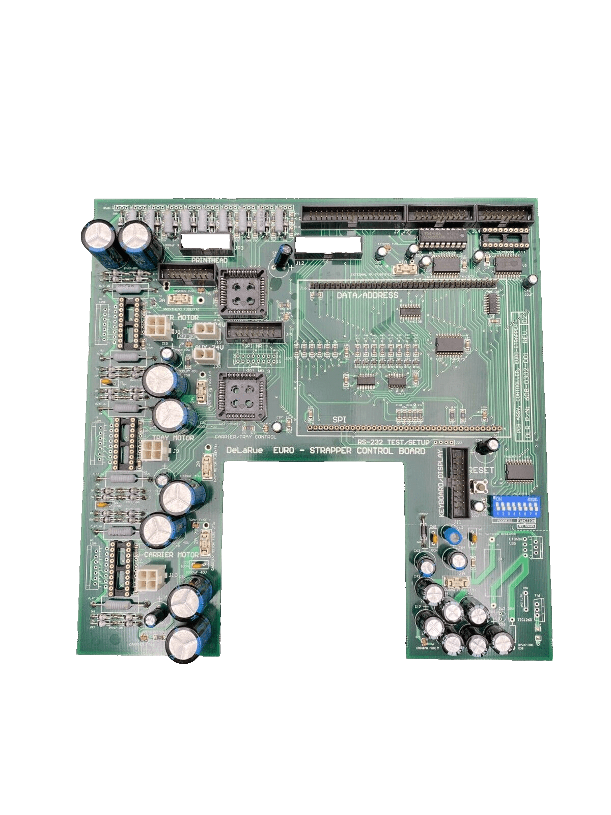 DE LA RUE CASH SYSTEMS 608 - 0302 - 001 REV 02 EURO - STRAPPER CONTROL BOARD x1pc - KLR Automation