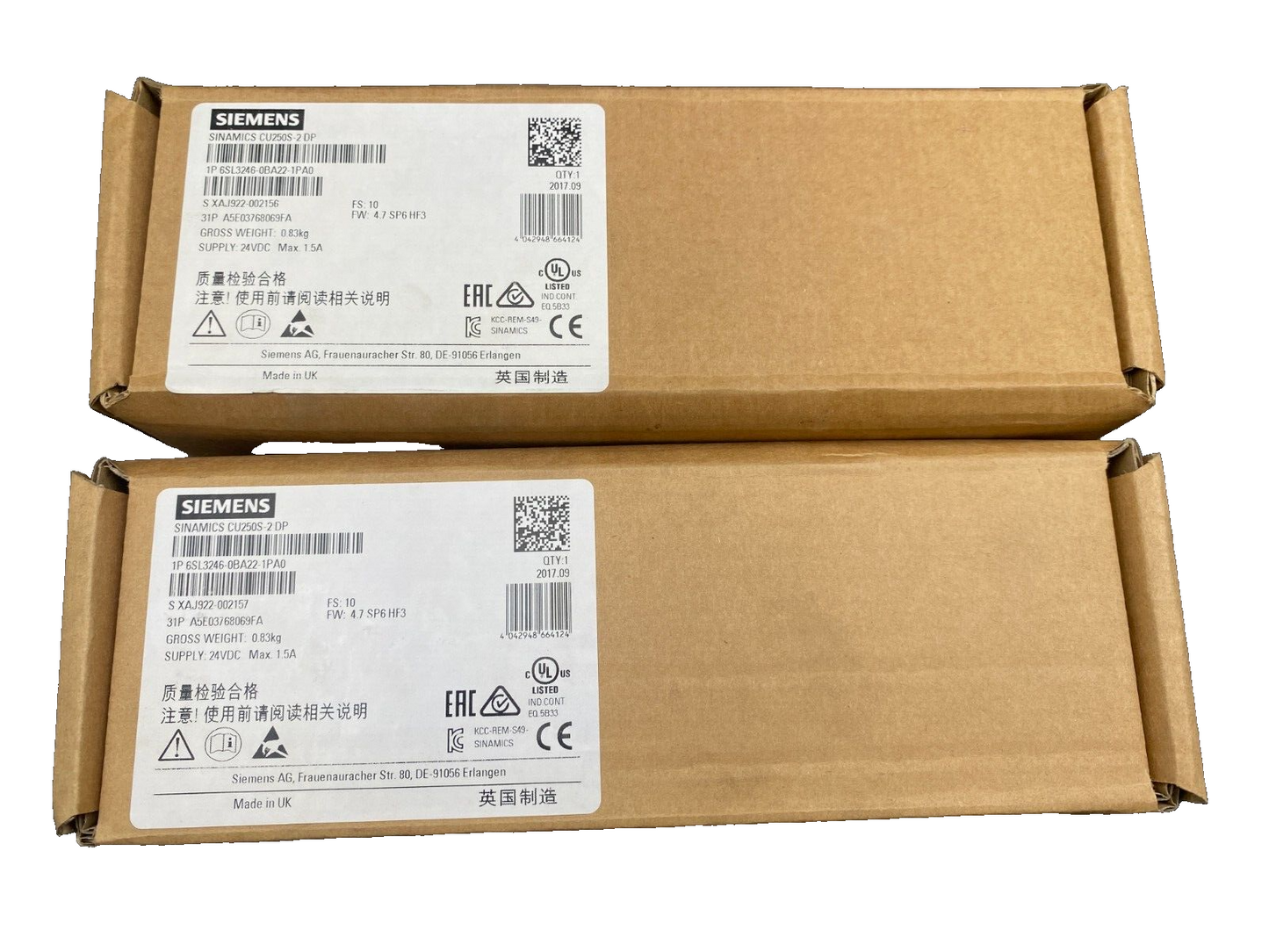 SIEMENS SINAMICS CU250S-2 DP 6SL3246-0BA22-1PA0 x1pc
