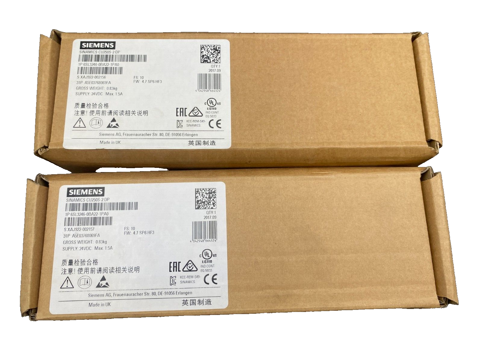 SIEMENS SINAMICS CU250S-2 DP 6SL3246-0BA22-1PA0 x1pc