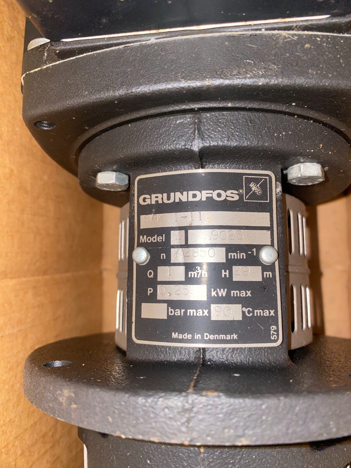 GRUNDFOS SPK 1 - 11 39AB0411 C 9023 2850 MIN - 1 1M3/H 29M 0.25 kW - KLR Automation