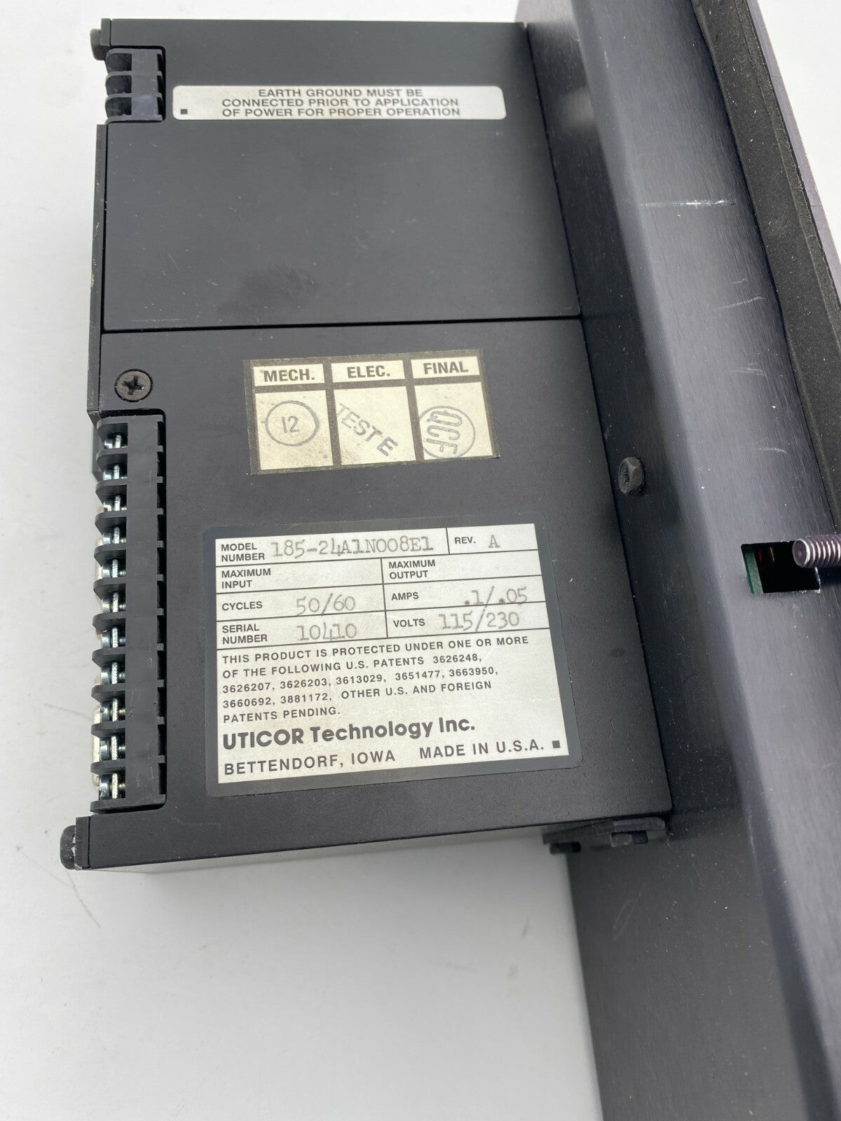 AVG UTICOR PCI 185 185-24A1N008E1 OPERATOR INTERFACE