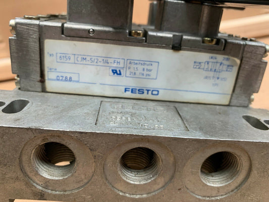 Festo 2pc CJM - 5/2 - 1/4 - FH 6159 + 4pc 4527 MSFG - 24 - KLR Automation