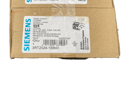 SIEMENS SIRIUS 3RT2024 - 1BB40 CONTACTEUR 24V 12A x 3 pc - KLR Automation