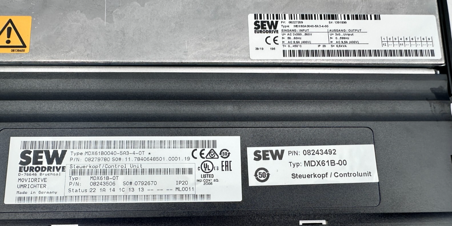 SEW EURODRIVES MDX61B0040-5A3-4-0T 08279780 MDX61B-0T 08243506 MOVIDRIVE