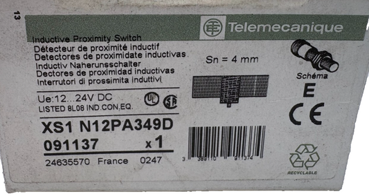 TELEMECANIQUE DETECTEUR DE PROXIMITE XS1 N12PA349D 4mm x1