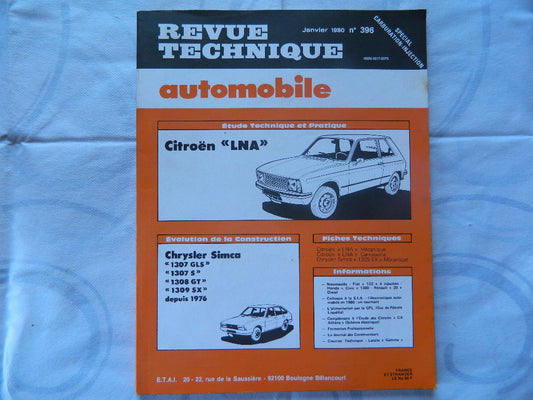 RTA  revue technique automobile etat comme neuf CITROEN LNA  n  396