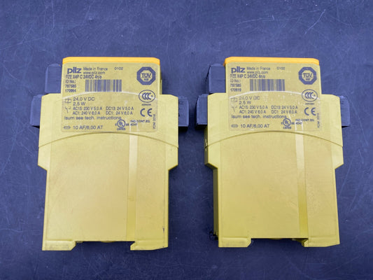 LOT OF 2 PILZ PZE X4P C 170994 24VDC 4N/O SAFETY RELAY