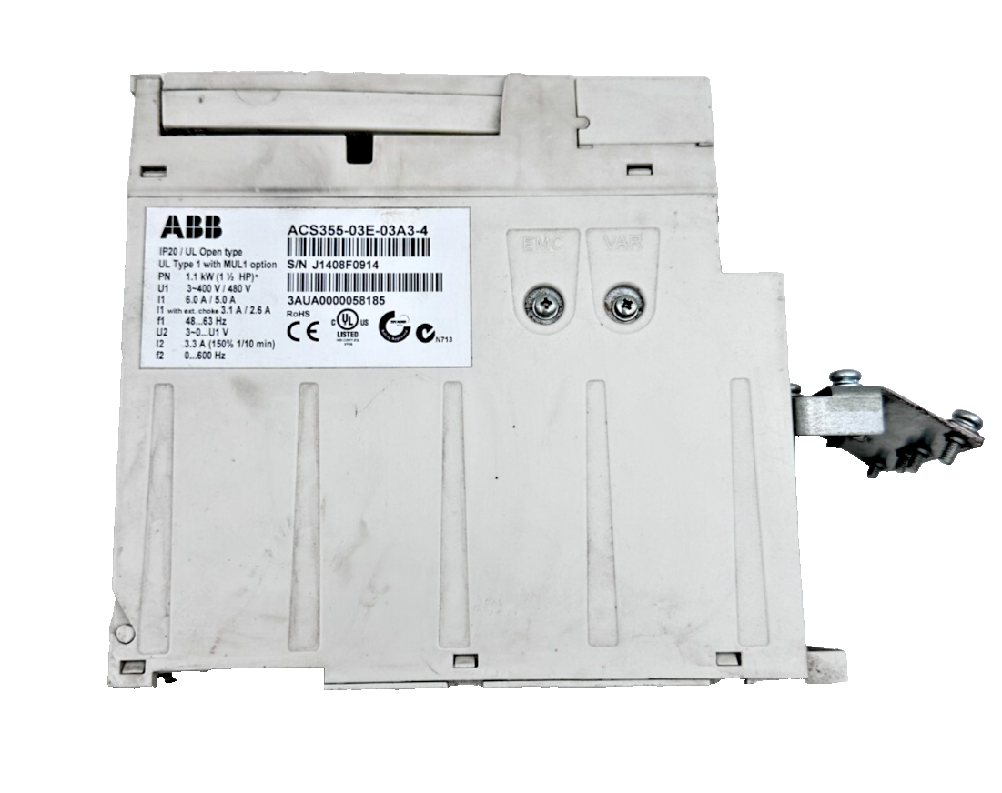 ABB ACS355-03E-03A-4 WITH OY ACS-CP-A 1.1 kW 1 1/2 HP UL TYPE 1 MUL1 OPTION