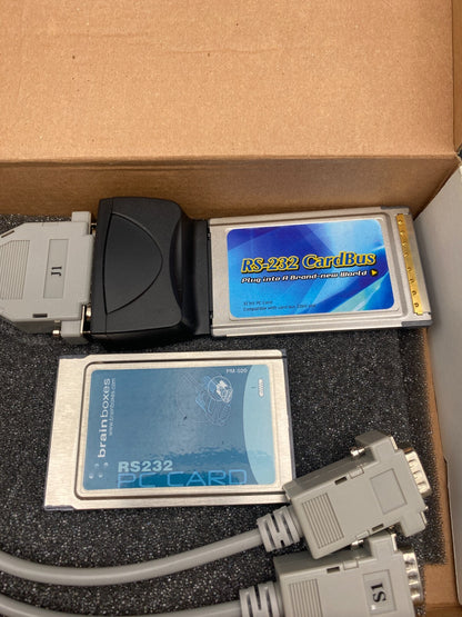 LOT DE 2 RS-232 CARDBUS AVEC ADAPTATEUR + PC CARD RS232 BRAINBOXES