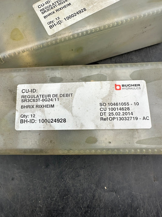 1pc x BUCHER Hydraulics valve regulation de debit SR3C63T-0G24/11 100024928