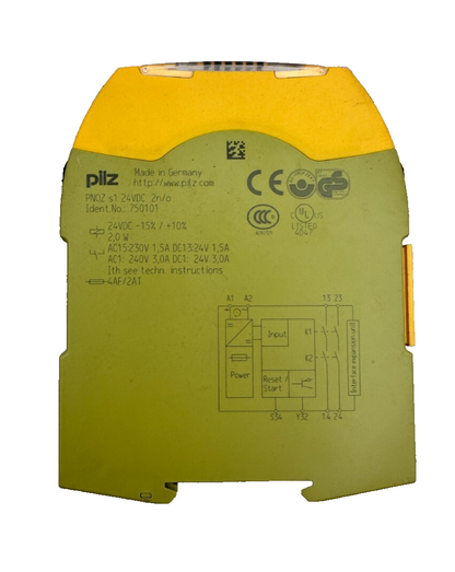 PILZ 750101 PNOZ S1 24VDC 2N/O SAFETY RELAY