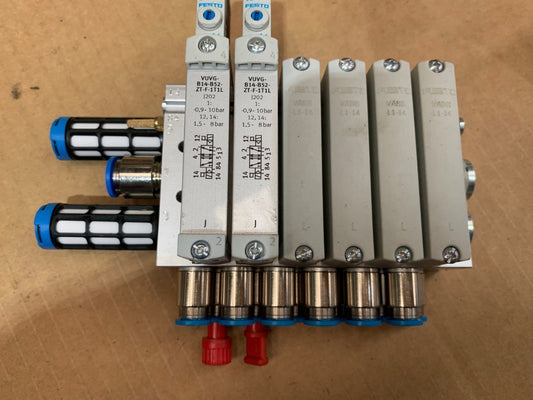 Festo Manifold assembly VTUG - S 572230 3S7PLPRH3FV + 2x VUVG - B14 - B52 - ZT - F - 1T1L - KLR Automation
