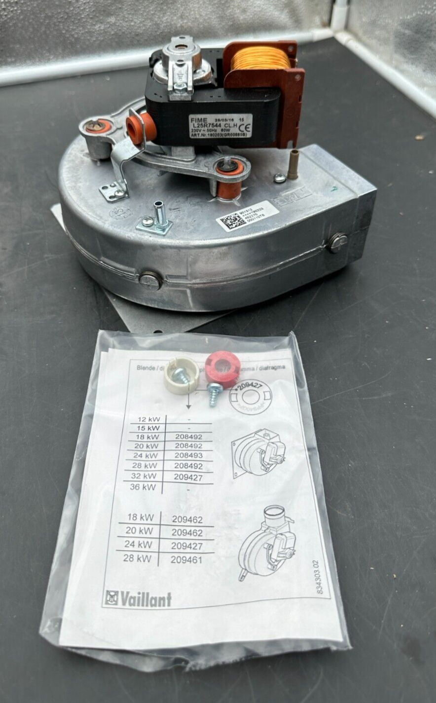 VAILLANT 190215 EXTRACTEUR