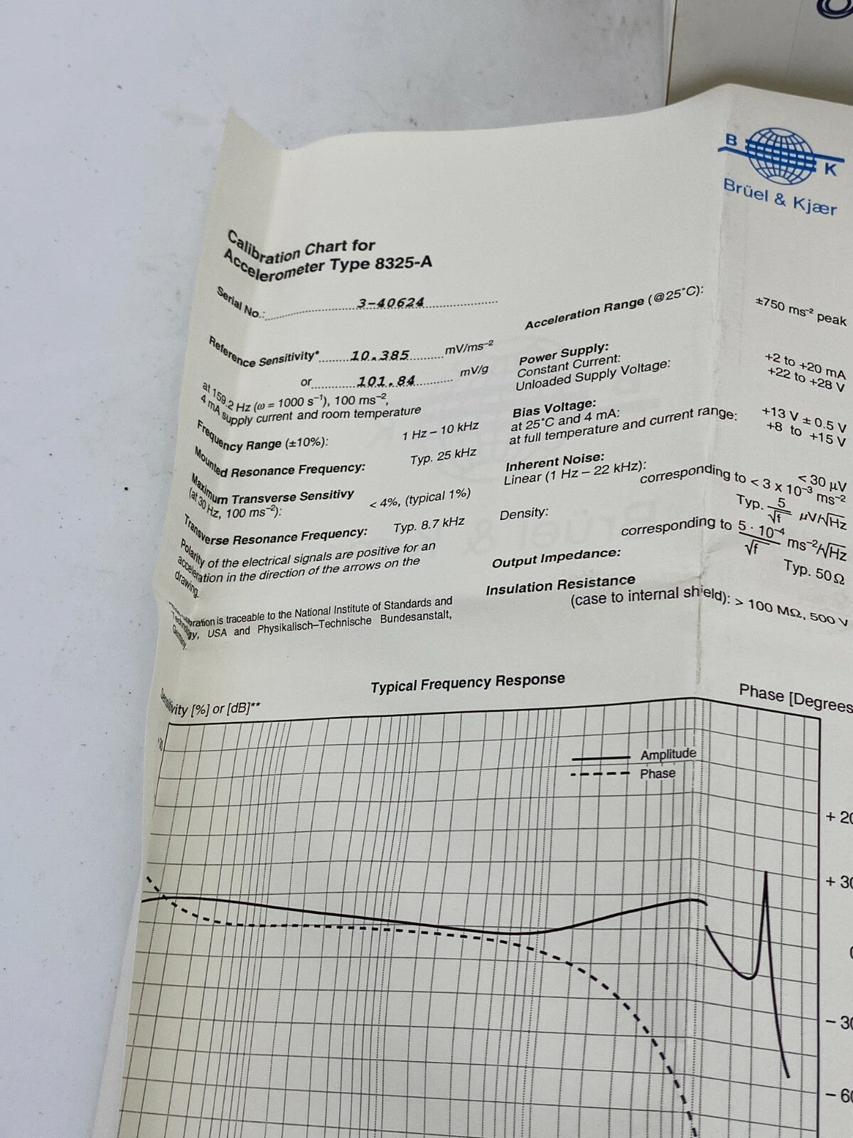 1pc Brüel & Kjær Vibro 8325 Industrial Accelerometer 8325 - A - O + AO0573 s 0030 - KLR Automation
