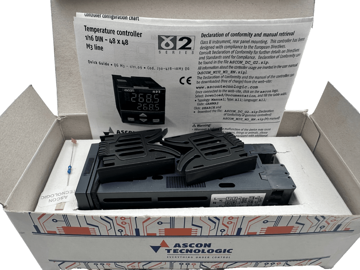 ASCON TECHNOLOGIC M3 - 3100 - 0000 100 - 240V 3W TEMPERATURE CONTROLLER 1/16 DIN 48x48 - KLR Automation