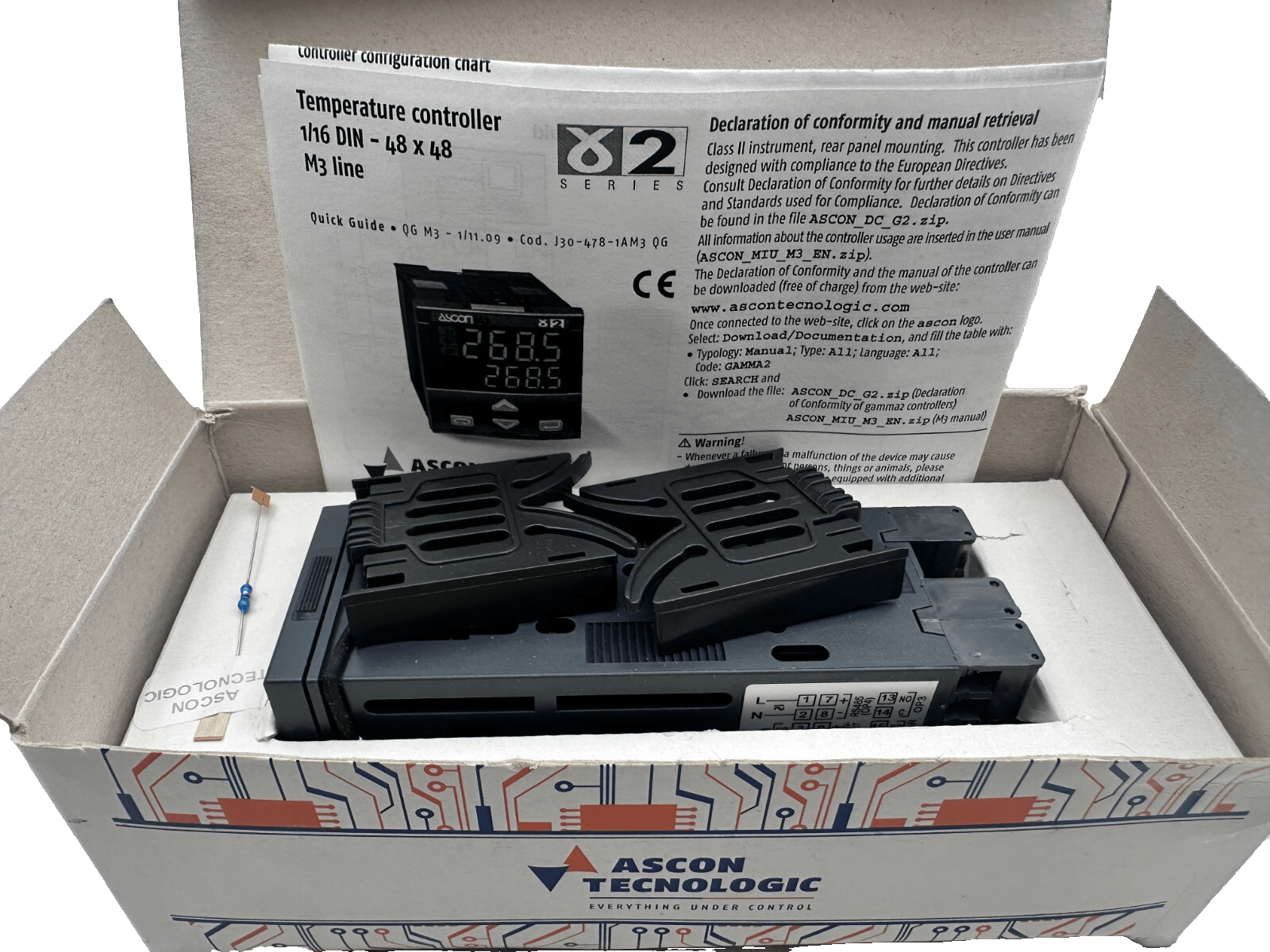 ASCON TECHNOLOGIC M3 - 3100 - 0000 100 - 240V 3W TEMPERATURE CONTROLLER 1/16 DIN 48x48 - KLR Automation