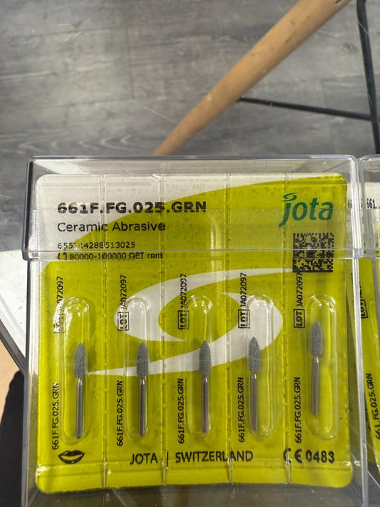 661F.FG.025.GRN – Flamme FG Ø1,6 mm – 2,5 – Lot 110 Fraises Jota Swiss Dental - KLR Automation