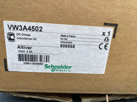 SCHNEIDER ELECTRIC VW3A4502 ALTIVAR INDUCTANCE CC N1742 806568 10mH 4.3A - KLR Automation