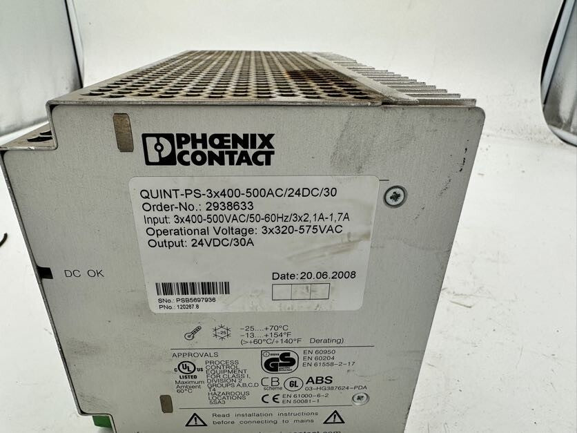 PHOENIX CONTACT QUINT-PS-3x400-500AC/24DC/30 2938633