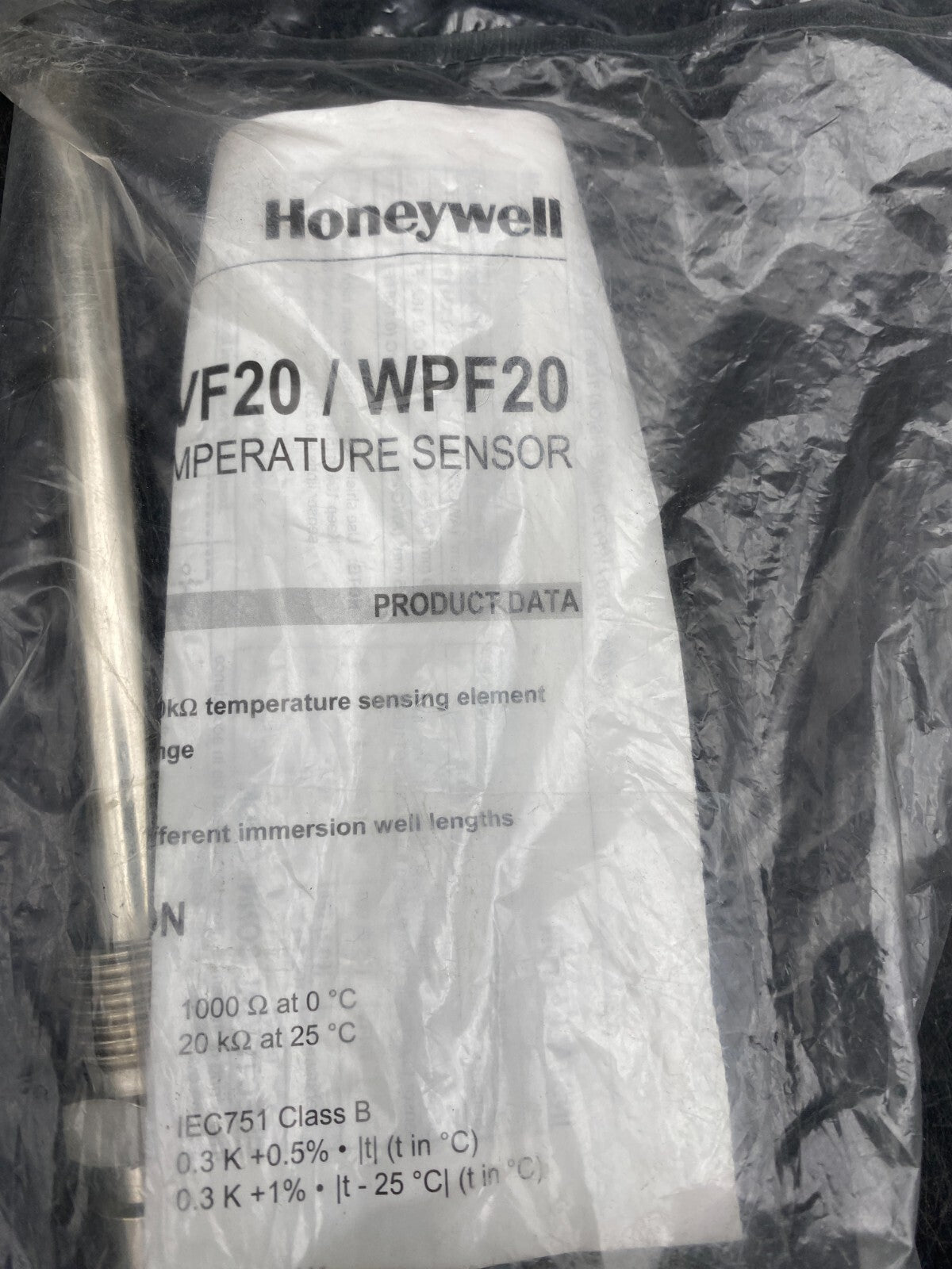 HONEYWELL T7413A VF20 WPF20 IMMERSION TEMPERATURE SENSOR - KLR Automation