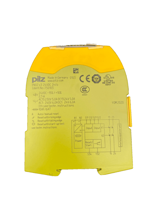 PILZ PNOZ S3 750103 24 VDC 2N/O SAFETY RELAY - KLR Automation