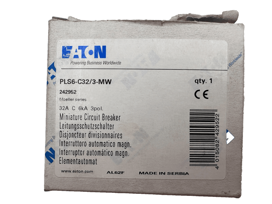 EATON PLS6 - C32/3 - MW 242952 MINIATURE CIRCUIT BREAKER - KLR Automation
