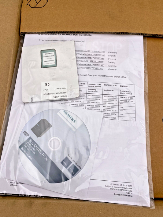SIEMENS 6RA8018-6DV62-0AA0-Z G00 S01 SINAMICS DCM DC-CONVERTER NEW IN BOX