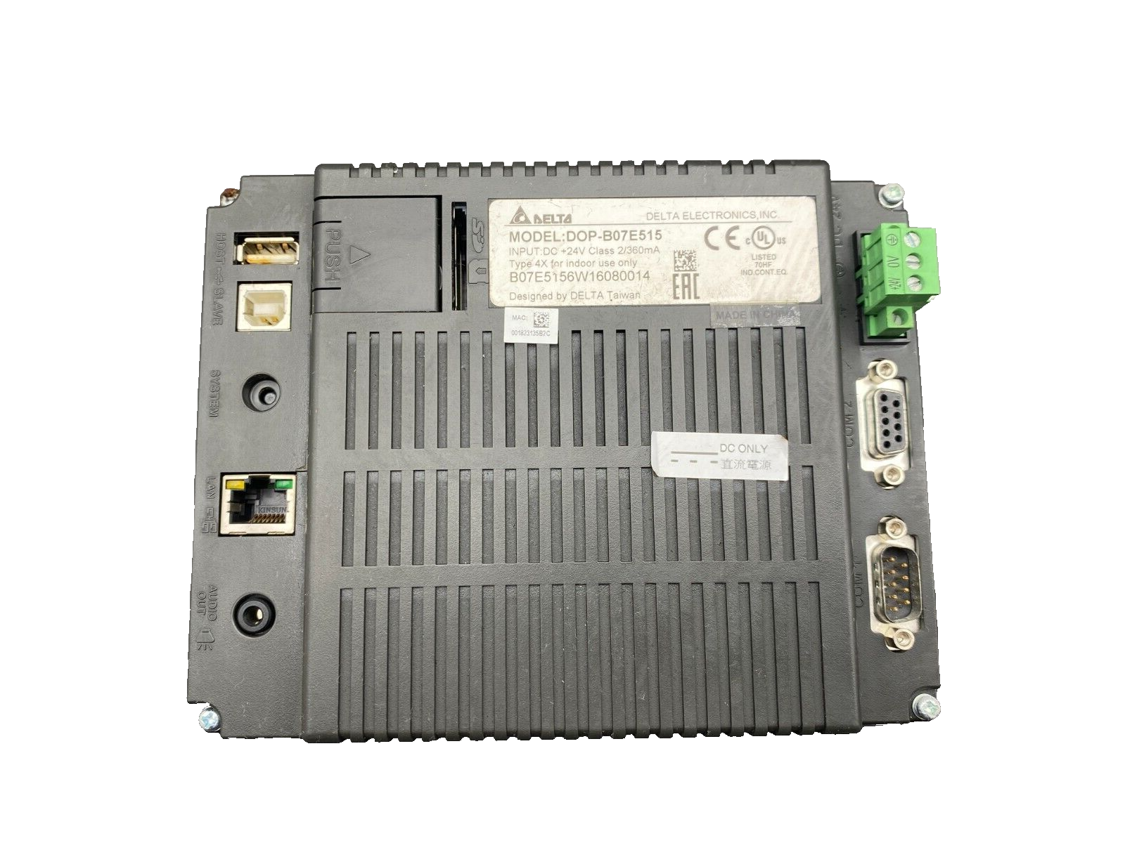 DELTA DOP-B07E515 B07E5156W16080014 24V CLASS 2/360mA TYPE 4X INDOOR USE x1pc