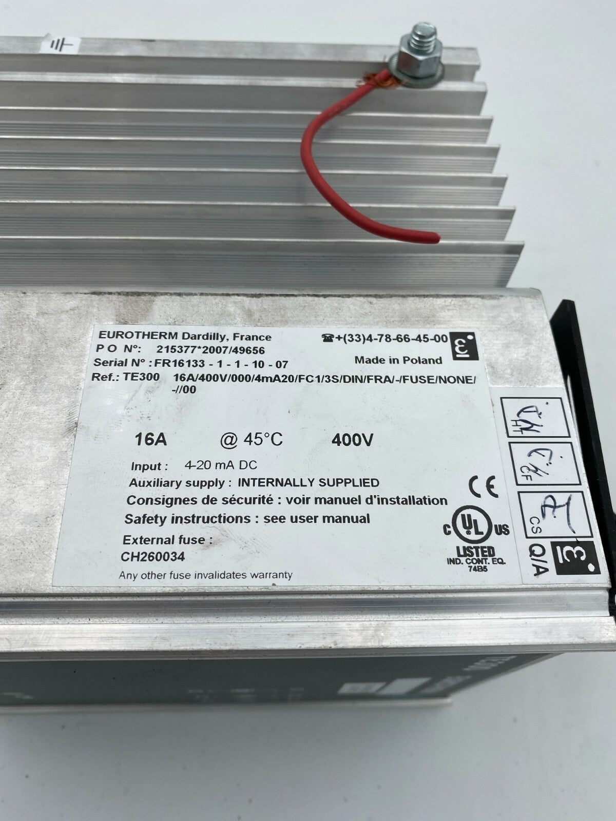 1pc x.      EUROTHERM TE300 16A  State power