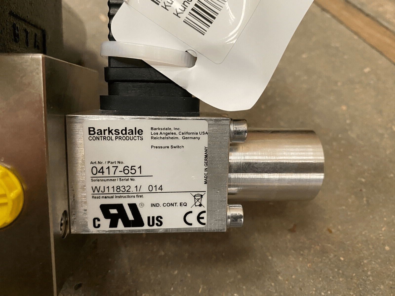 MPO 3000140 BARKSDALE 0417 - 651 PARKER D1VW026BNJW91 x3pc BLOC VENTILATION - KLR Automation