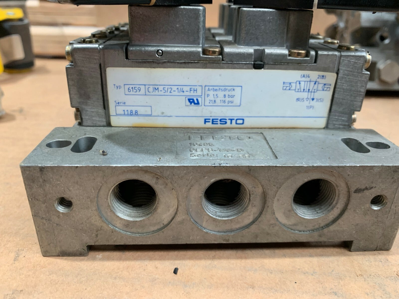  Festo 3pc  CJM-5/2-1/4-FH 6159 + 5pc 4527 MSFG-24