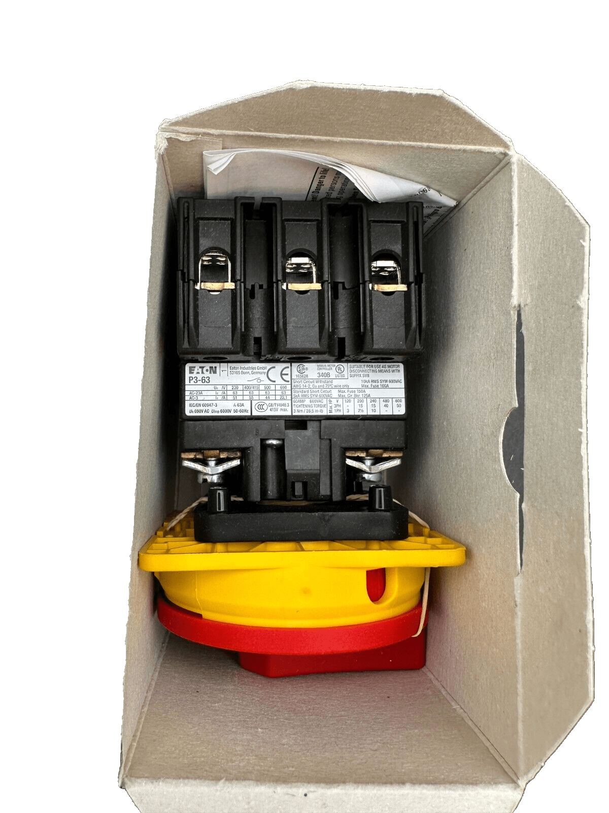 EATON P3 - 63/V/SVB MAIN SWITCH - KLR Automation