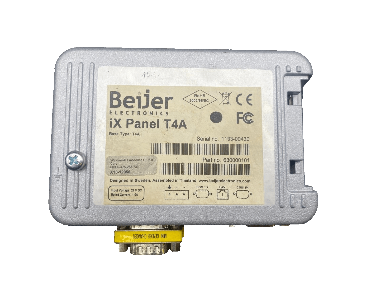 BEIJER ELECTRONICS IX PANEL T4A 630000101 WITH WINDOWS EMBEDDED CE 6.0 CORE - KLR Automation