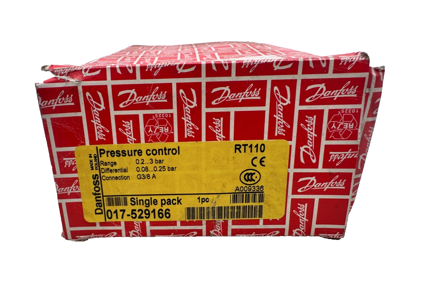 DANFOSS RT110 017-529166 0RESSURE CONTROL 0.2-3 BAR G3/8A