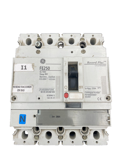 1 pc x GENERAL ELECTRIC FE250 FEY406D250KF LPL4910004P1048 CIRCUIT BREAKER