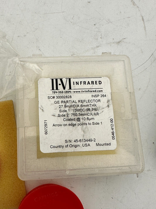 INFRARED GE PARTIAL REFLECTOR 0546-412-00 27.9mm DIA 6mmTK SO#30002828