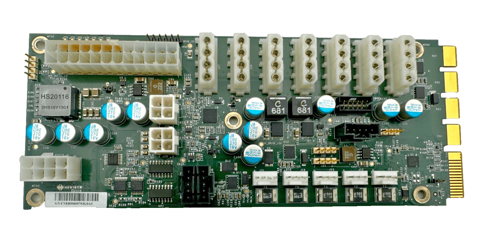 NEWISYS SANMINA PCB - 01041 - 01 - B - 1A Power Distribution card - KLR Automation