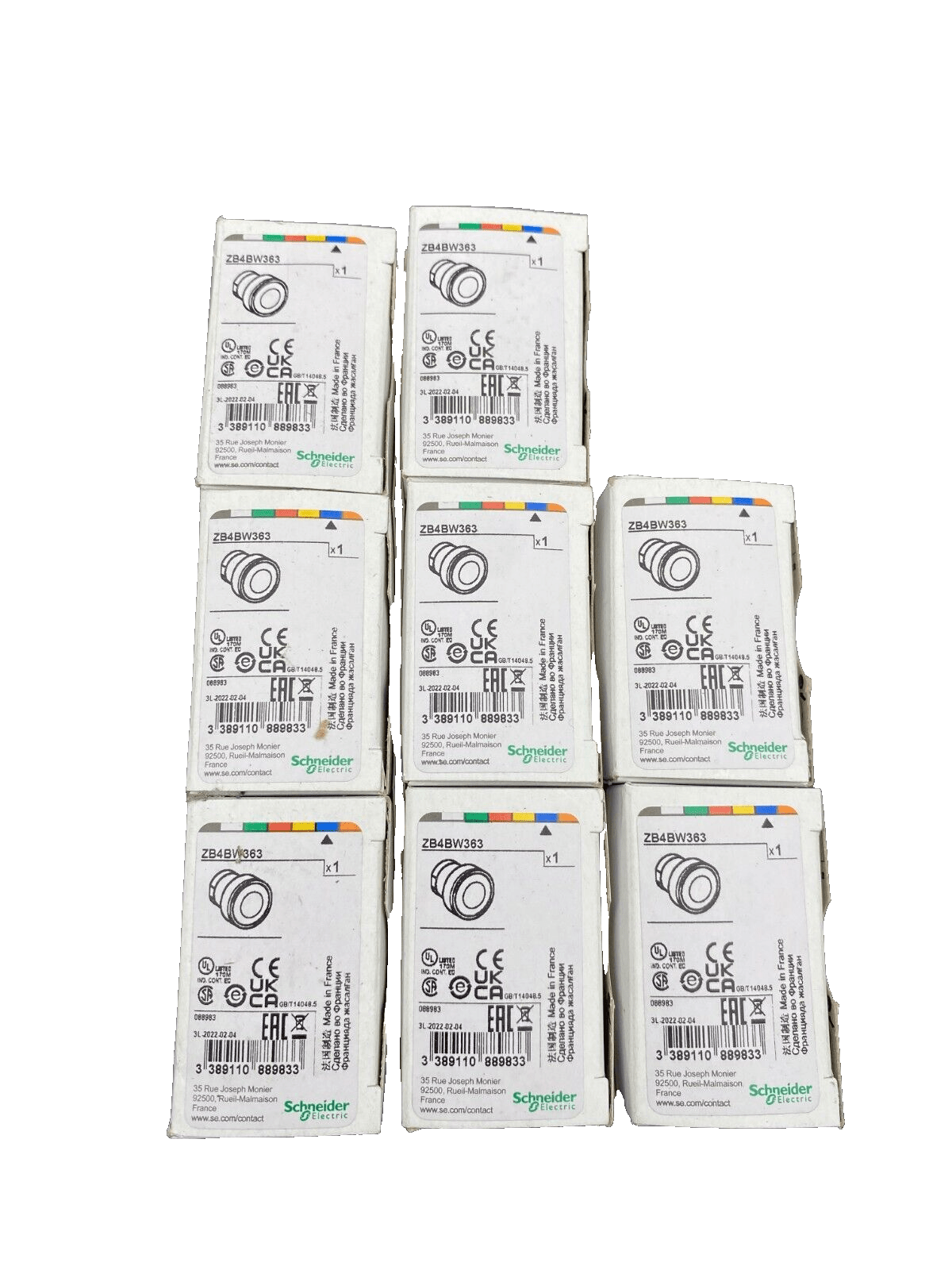 SCHNEIDER ELECTRIC ZB4BW363 BOUTON POUSSOIR BLEU x8pc - KLR Automation