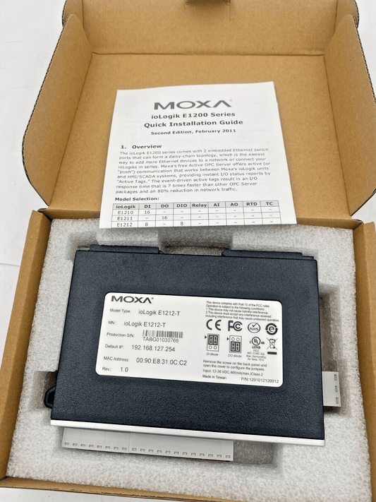 1pc x VITRONIC MOXA IOLOGIK E1200 - T 107365 I/O REMOTE ETHERNET MODUL 8 I/O - KLR Automation