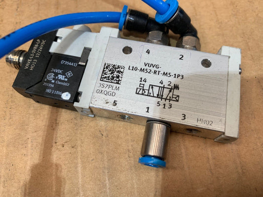 1 x FESTO VUVG - L10 - M52 - MT - M5 - 1P3 Magnetventil 574351 - KLR Automation