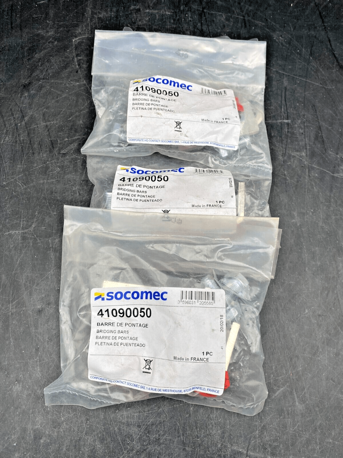 LOT DE 3 SOCOMEC 41090050 BARRE DE PONTAGE - KLR Automation