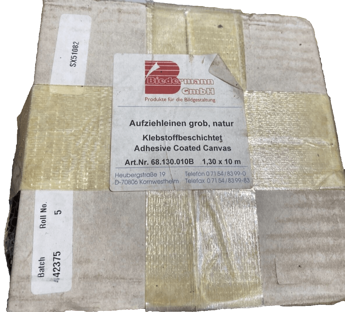BIEDERMANN 68.130.010B SX51082 ADHESIVE COATED CANVAS 1,30M x 10M - KLR Automation