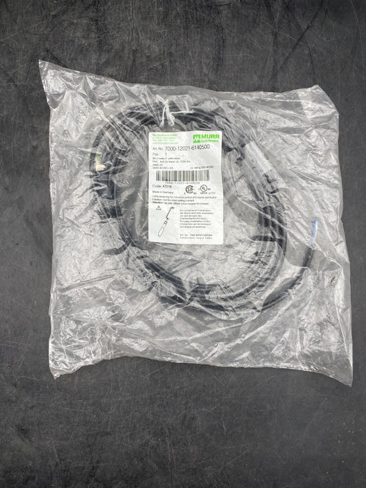 LOT DE 2 MURR ELEKTRONIK 7000-12021-6140500 M12 MALE 0° WITH CABLE