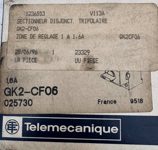TELEMECANIQUE GK2 - CF06 025730 SECTIONNEUR DISJONCT x1 - KLR Automation