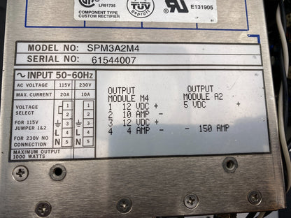 POWER ONE SPM3A2M4 SWITCHING POWER SUPPLY + CSI ASSY 608-0105-001 + 608-0239-001