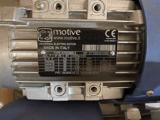 MOTIVE TYPE ATDC90S - 2 1.5kW 230 - 480V 50/60Hz UNIVERSAL ELECTRIC MOTOR x1pc - KLR Automation